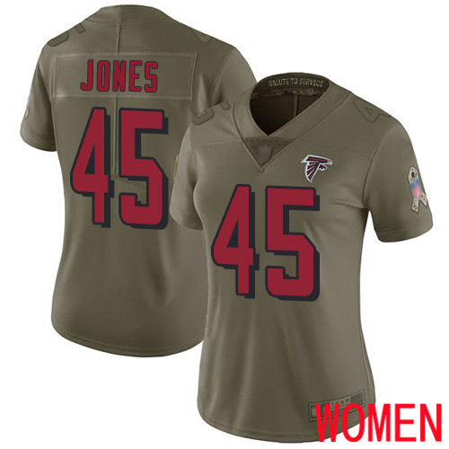 Atlanta Falcons Limited Olive Women Deion Jones Jersey NFL Football #45 2017 Salute to Service->atlanta falcons->NFL Jersey